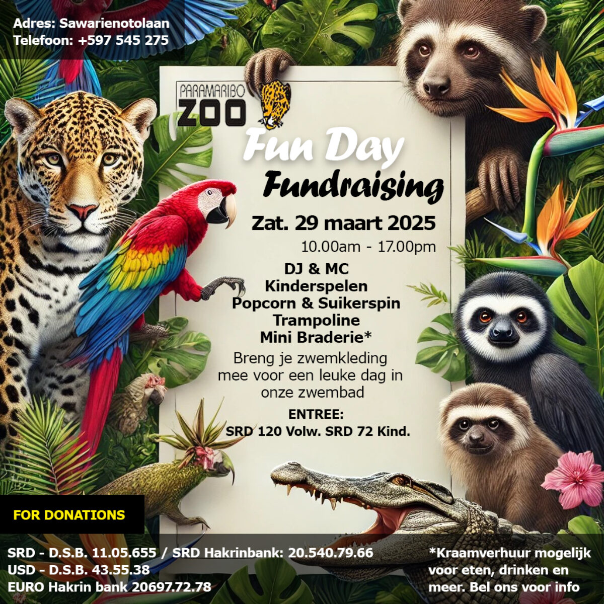 Flyer paramaribo Zoo Fun Day